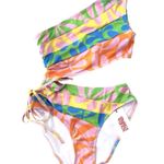 Solid & Striped NWT The Randall One-Piece Mixed Leaf Print One-Shoulder Photo 6