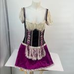 Frederick's of Hollywood Vintage Y2K Corset Purple Satin Bar Tavern Wench Lace Photo 1