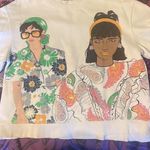 ZARA Blogger Fave Ecru Multi Girls Print Sweatshirt $59.90 EUC S Rare HTF Photo 3