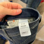 50 Mother High Waisted Rascal Ankle Slit Flip in Double Shot Espresso Blue Size 24 Photo 7