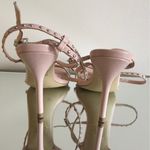 Steve Madden Baby Pink Leather Silver Studded Ankle Wrap Wish Stiletto Heels NEW Photo 6