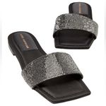 Good American NIB! Crystal Crush Shimmer Standout Slide Sandal - Size 7 Photo 0