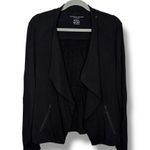 Majestic Filatures French Touch Soft Touch Cascade Open Moto Jacket Cardigan XL Black Photo 4