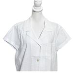 The Sleep Code Pajama Top Women’s Size XL White Cotton Short Sleeve Button Front Photo 2