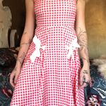 Sexy Pin Up Plaid Midi Dress Bow Tie Photo 0