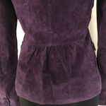 Cache  Purple Fitted Leather Suede Jacket Top New Lined Banded Collar $248 NWT Photo 12