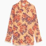 Equipment Quinne Floral Button Down in Silk Crepe de Chine Shirt Orange Size S Photo 2