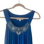 Boston Proper  Y2k Women's Size‎ XS Blue Beaded Jeweled Babydoll Going Out Top Photo 1