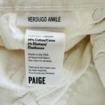 Paige Verdugo Ankle Jeans Size 25 White Stretch Slim Fit 5 Pocket Fray Edge Photo 5