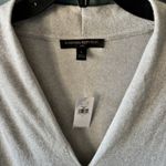 Banana Republic L Silver Sweater Metallic Glitter Long Sleeve V Neck Holiday NWT Photo 4