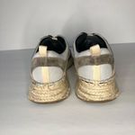 Marc Fisher Janette 4 Espadrille Silver Metallic Leather Lace Up Sneakers 8.5 M Photo 5
