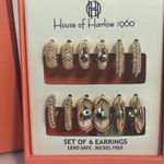 House of Harlow 1960 Set of 6 Gold Tone Hoop Earrings Lead Safe Nickel Free Photo 0