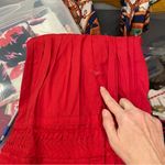 Coldwater Creek Cute distressed cherry ruffle lady in red faux wrap front tiered maxi dress Photo 12