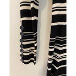 St. John  Collection Graphic Stripe 100% Wool Long Sleeve Maxi Dress Black Beige S Photo 2
