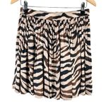 J.Crew‎ Featherweight Satin Pleated Mini Skirt in Zebra Stripe Brown Beige, Sz 2 Photo 7