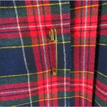 RRRRuss 1970s Vintage Union Made Red Plaid Skirt With Big Safety Pin Waist 30" Size 10 Photo 3