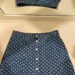 Kendall + Kylie denim blue and white print button from skirt waist 27 in. Photo 1