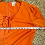 Venus 🦋  Orange Bell Sleeve Lace Up Mini Dress Small Fall Halloween Photo 4
