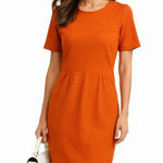 Daniel Cremieux Cremieux‎ Orange Short Sleeve Textured Sheath Dress Size M Photo 0