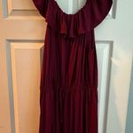Red Ruffled Ruched Maxi Sundress Size 2X Photo 3