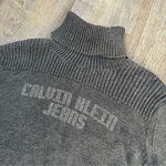 Calvin Klein Jeans Vintage 2000s Rhinestone Gray Turtleneck Sweater Womens L/XL Photo 2