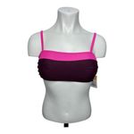 Kona Sol  Women’s Burgundy Pink Square Neck Bandeau Swim Top Size Medium NWT Photo 2
