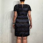 Jovani  Blue Striped Lace Mini Sheath Dress Sz 12 Photo 11