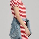Ralph Lauren Polo  Striped Jersey T-Shirt Dress Red & White Cotton Size Medium Photo 6