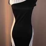 Finejo Two Tone Short Sleeve Bodycon Dress Black Size M Photo 0