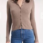 Rolla's Rolla’s Caroline Longsleeve cashmere blend Knit ribbed Top-brown/tan/minx sz xs Photo 0