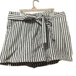 Love Tree Tie Waist Gray & White Stripe Woven Shorts Women’s Size S Photo 0
