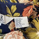 Sunny Leigh Vintage VTG SLB  100% Silk Navy Floral Flower Top Blouse Shirt Medium Photo 5