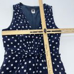 J.Crew J.‎ Crew Dress Womens Size 2 Navy Blue White Polka Dot Elinor V Neck Midi Tie Photo 6
