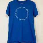 JZD Women’s My Ancestors Are Always Cheering Me On Graphic Tee Shirt Blue NWT Size XS Photo 0