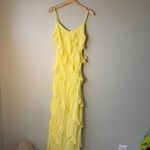 Mable‎ Yellow Ruffle Maxi Dress Sleeveless Spaghetti Strap Evening Gown Photo 1