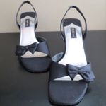 Style & Co black satin bow heels Photo 2