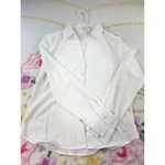 HAVE White Long Sleeve Collared Button Front Shirt Women's Size M Size M Photo 3