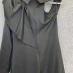 SheIn Women's One Shoulder Long Sleeve Ruffle Midi Dress Size 1XL Solid Black Photo 3