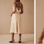 Sachin + Babi NWT Winter Slip Dress in Gold Size 8 Satin Tie Back Photo 3