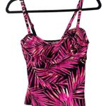 NWT Island Escape Tropical Pink Tahiti Floral Ruffle Tankini Swim Top Size 6 Photo 3