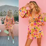 Show Me Your Mumu  Go Out Cut Out Poppin Poppy Mini Dress Balloon Sleeve Size M Photo 1