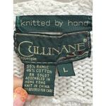 Cullinane Hand‎ Knit/Crochet Cream/Brown Floral Sweater Long Sleeve Size L Heavy Size L Photo 2