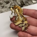 Signed Corel Gold Tone Brooch Pin Photo 9