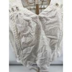 Anthropologie  Embroidered Shirt Long Sleeve White Crochet Lace Size Small Photo 6