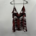 Lovers + Friends  Plaid Camisole Tank Top Women's Size Large‎ Lace Trim V-Neck Photo 5