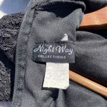 Vintage Black Dress Size 4 90s A Line Goth Lace Top Mock Neck NWT Night Way 80s Photo 10