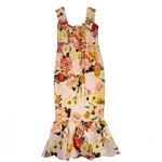 ASOS  Orange Yellow Bodycon Midi Dress Scoop Neck Slit Photo 1