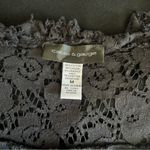 Cable & Gauge  Lace Eyelet Top Short Sleeveless Black Top Size Medium Photo 4