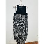 TOCCIN Black White Printed Trapeze High Low Sleeveless Maxi Dress size 20 Photo 2