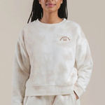 Rylee‎ + Cru tie dye crew neck sweatshirt in shell size XS sunshine on my mind White Photo 0